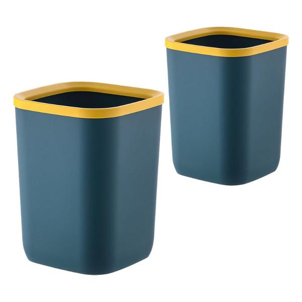 

waste bins 2pcs bathroom trash can garbage container box for home (green)