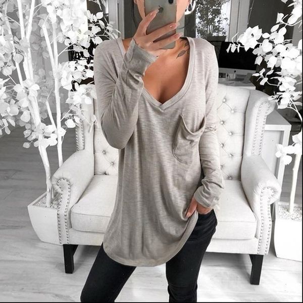 

women casual long shirts spring womens t with pocket female solid loose tee shirt big sizes 3xl deep, White