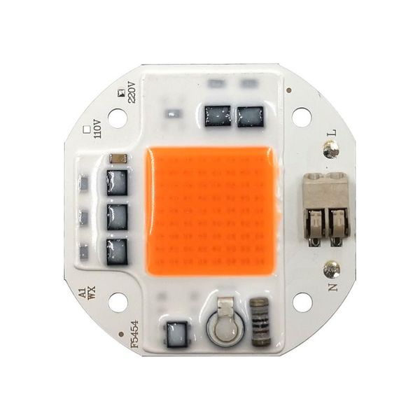 

bulbs 54x54mm 50w driverless led cob chip with connector 110v 220v directly solderless dob for plant grow lamp light warm cold white