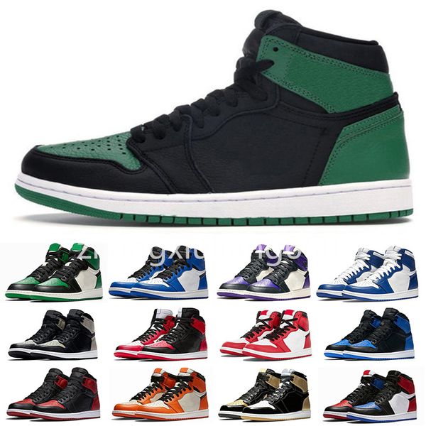 

2021 1 basketball shoes banned high x og 3 black toe white reds blacks men chicago red royal blue sports sneakers size 7-13