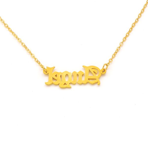 

hip hop pendant letter group 14 k yellow fine gold gf chain necklace large korea nymph student clavicle, Silver