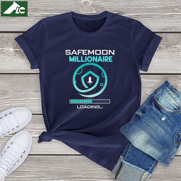 

women's t-shirt funny safemoon t shirt millionaire women clothing to the moon cryptocurrency enthusiasts graphic womens shirts ladies, White