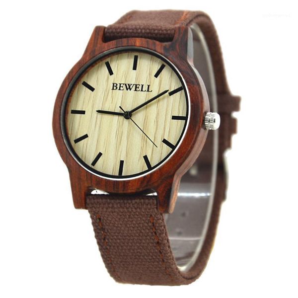 

wristwatches bewell bamboo watch for mens quartz wristwatch nylon strap ultrathin relogio masculino 134a, Slivery;brown