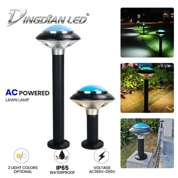 

outdoor solar led lawn lamp garden lights pathway ufo waterproof night light landscape decoration street ac165v~265v lamps