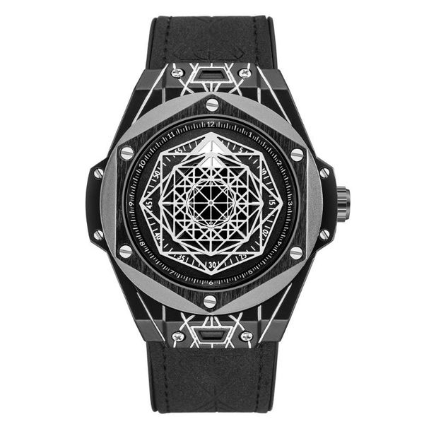 

wristwatches automatic mechanical men sports watch 3d design military rubber big silver black rose gold brown leather, Slivery;brown