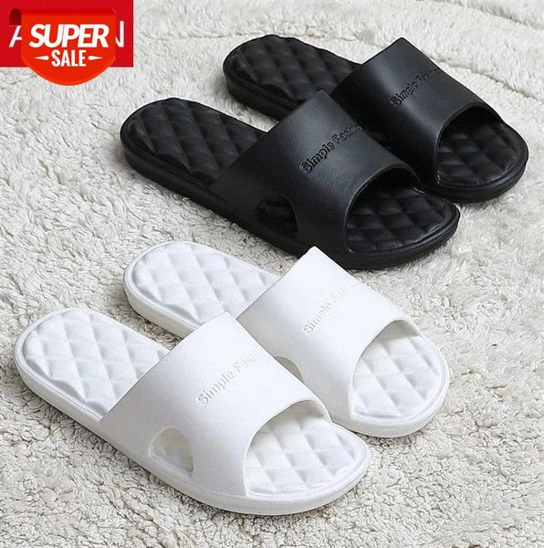 

asifn home indoor men's slippers summer household couple indoor bathroom non-slip support shoes massage wholesale plus sizes #9j72, Black