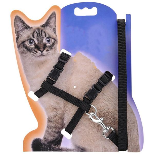 

cat collars & leads collar harness and leash 4 colors nylon products for animals adjustable pet traction belt halter