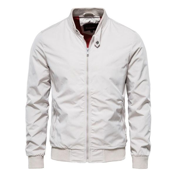 

men's jackets 2021 solid color baseball jacket men casual stand collar bomber mens autumn slim fit for, Black;brown