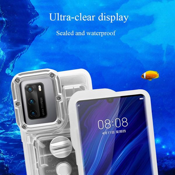 

cell phone pouches waterproof case for huawei p20 p30 p40 pro depth diving underwater swimming ip68 sealed cover tpu floating swim bag