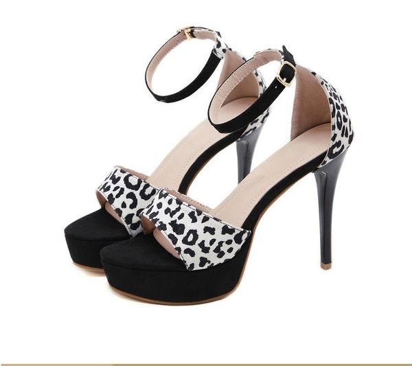 

style fashion high heels sandals women thin-heeled sandalia waterproof platform wedding shoes ladies, Black