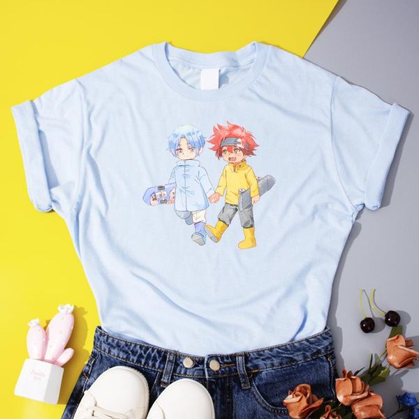 

women's t-shirt cartoon skateboard boys graphic t shirt anime sk8 the infinity women japanese manga tees harajuku female t-shirts, White