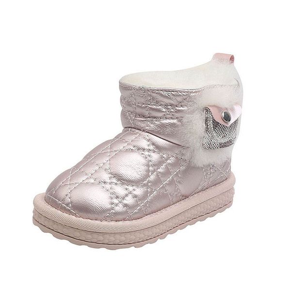 

baby boots kids shoes girls boys snow boot childrens footwear winter warm children shoe leather short casual diamond princess b9189, Black;grey