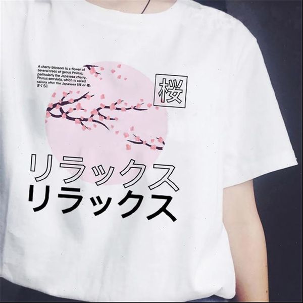 

women t shirt harajuku japanese style shirts cartoon sunset over the sea tshirt korean summer tee femme clothing, White