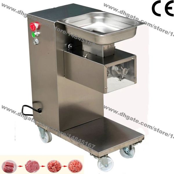 500 kg / h Edelstahl 2,5 mm-25mm kundenspezifische Klinge 110V 220V elektrische kommerzielle frische Fleisch Slicer Cutter Verarbeitungsmaschine