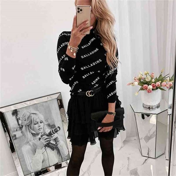 

bodycon woman tshirts autumn long sleeve t shirt letter print women white black clothing female ropa mujer d30 210322