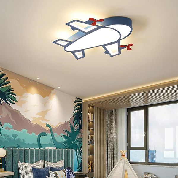 

ceiling lights children's room lamp simple modern led creative personality blue plane bedroom boy girl cartoon lamps