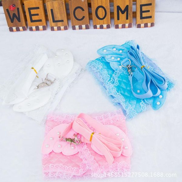 

dog collars & leashes high-quality summer casual lovely puppy pearl angel cherub chest straps traction rope pets small harness collar access