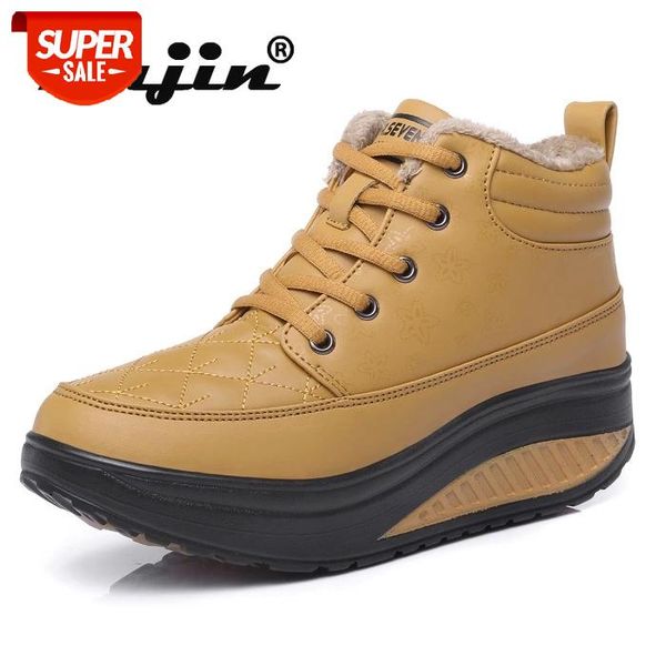 

fujin women ankle boots short plush fur keep warm boots female shoe platform pu leather comfortable booties for women snow #tv9e