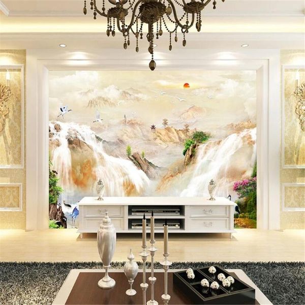 

milofi custom large wallpaper mural luxury atmosphere haina baichuan running water fortune marble pattern background wall wallpapers
