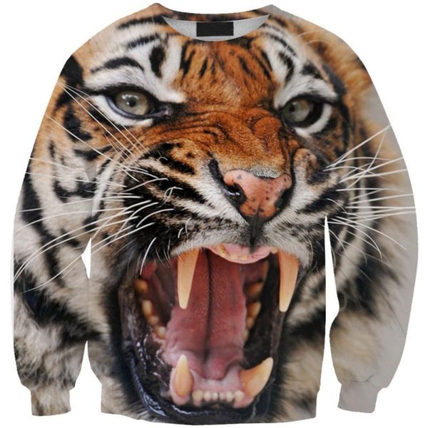 

women's hoodies & sweatshirts doubla long sleeves crewneck galaxy digital 3d printed sweatshirt spring fall funny animal tiger panda ca, Black