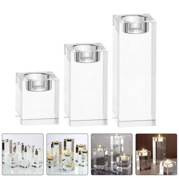 

3pcs romantic wedding candlesticks dining table candleholder nordic romantic candlelight dinner crystal candle holder decoration