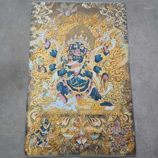 

other arts and crafts 36 inch tibet buddhism silk embroidery mahakala wrathful deity thangka painting mural1