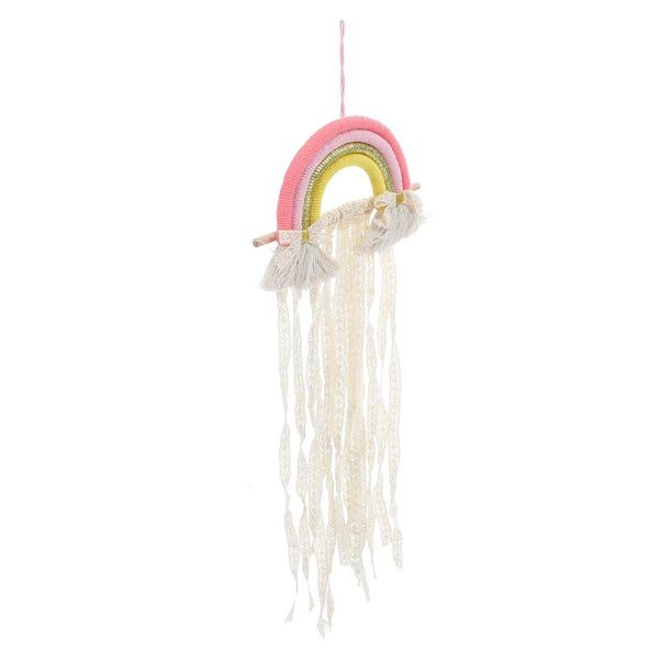 

hooks & rails 1pc lovely rainbow woven ornament pendant decor