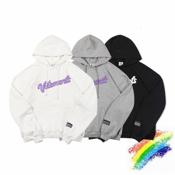 

hoodies heavy fabric foam printing vetements hoodie men women 1:1 oversize hooded sweatshirts vet pullover, Black
