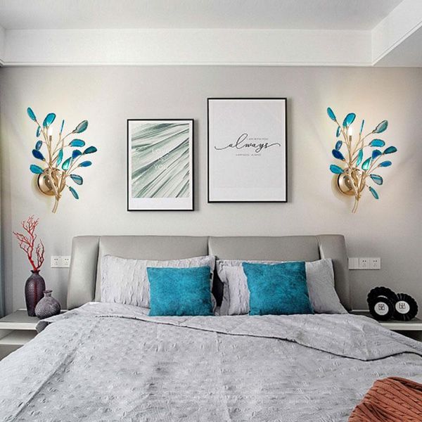 

wall lamps nordic creative branch led lamp luxury living room decor color agate bedroom bedside aisle corridor lighting