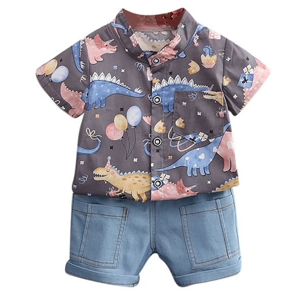 

summer new clothing sets boy cotton casual children's wear baby boys dress shirt+ shorts pants23 210326, White