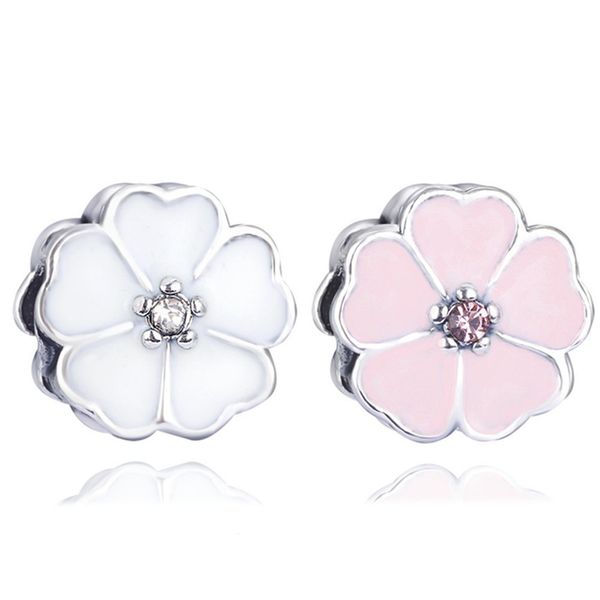 

1pcs pretty flowers pendant diy beads adapting to original pandora charm bracelet ladies jewelry making gifts, Silver
