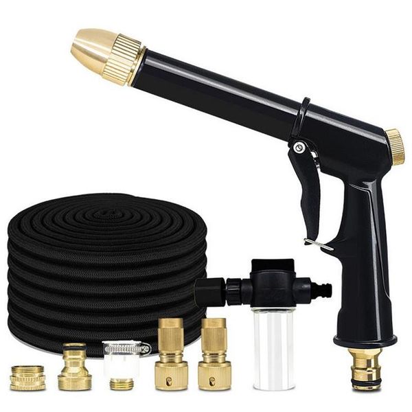 

2.5-10m stretchable metal high pressure water gun washer garden hose nozzle spray sprinkler tools car window watering flowers equipments