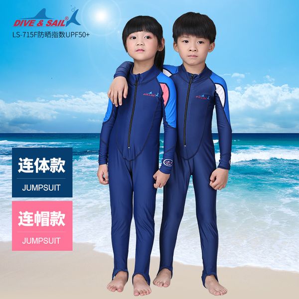 

and girls' uv protective boys' swimming suit, White;black