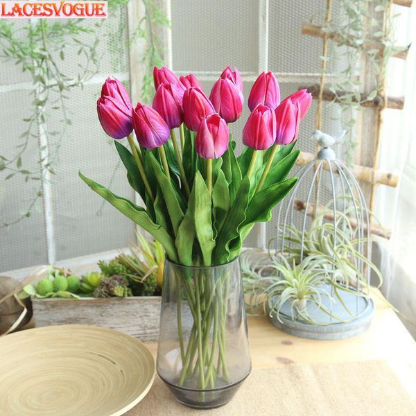 

artificial flowers pu long tulip flores 46cm touch feel garden decoration home wedding holding fake decorative & wreaths