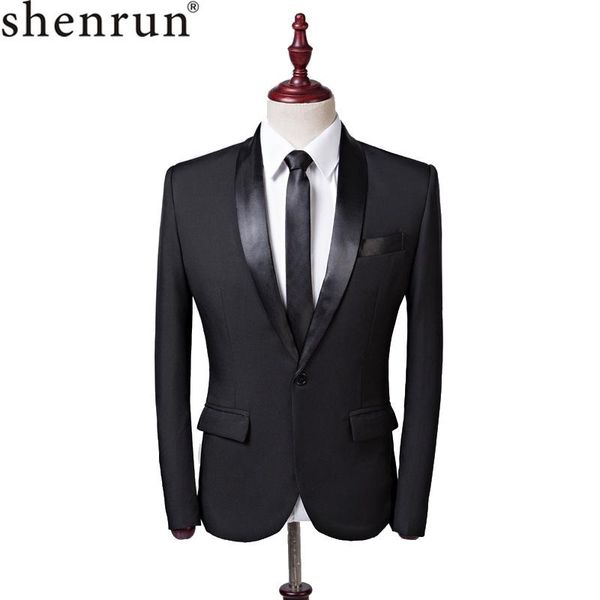 

men's suits & blazers shenrun men blazer jacket slim fit black banquet party tuxedo wedding business casual suit jackets prom stage cos, White;black