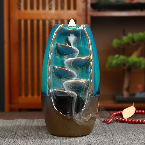 

mountain river handicraft incense holder ceramic backflow waterfall smoke burner home decor christmas gift fragrance lamps