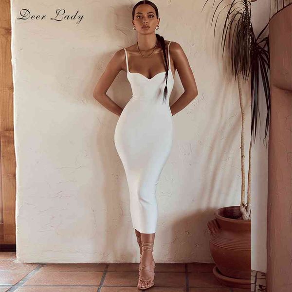 

deer lady bandage dress white midi bodycon dress bandage celebrity club party dress women evening 210322, Black;gray