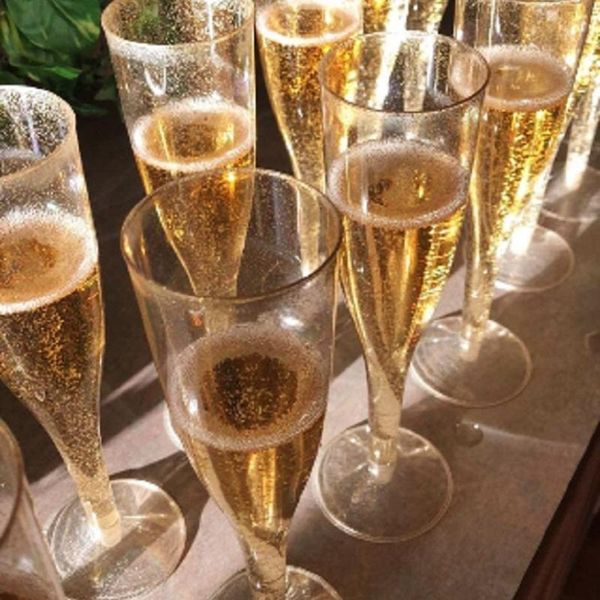 

disposable dinnerware 20pcs gold glitter plastic champagne flutes cups toasting glasses wedding baby shower party supplies