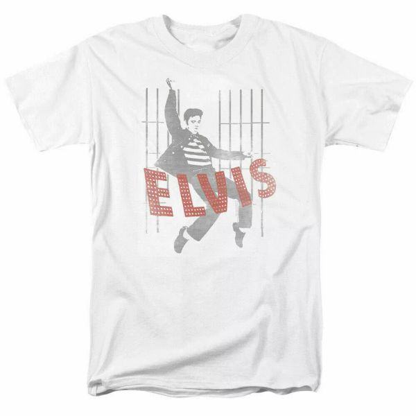 

Elvis Presley Iconic Pose T Shirt Licensed Rock N Roll Music Band Tee White, White;black