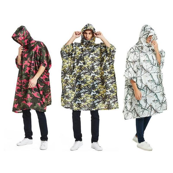 

raincoats camouflage waterproof outdoor camping hiking rain cover hooded poncho