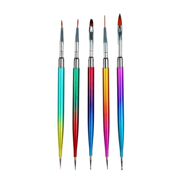 

nail brushes 5pcs diy art dotting painting pen manicure set acrylic kit tools, Yellow