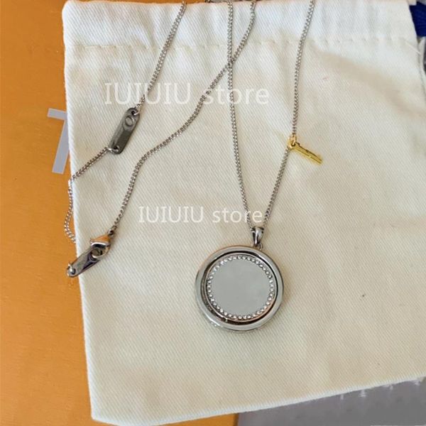 

pendant necklaces european and american high-end brand metal necklace lanyard presbyopia charm men women birthday gifts, Silver