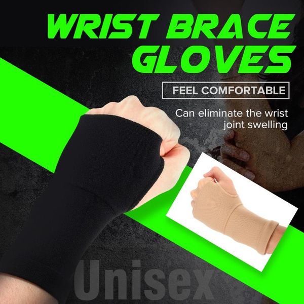 

1pair sport for palm & wrist support hand glove elastic brace sleeve sports bandage gym wrap, Black;red