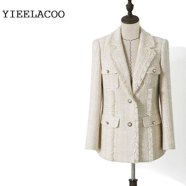 

women's jackets beige jacket 2021 spring/autumn coat bright fabric graceful tweed suit debutante, Black;brown