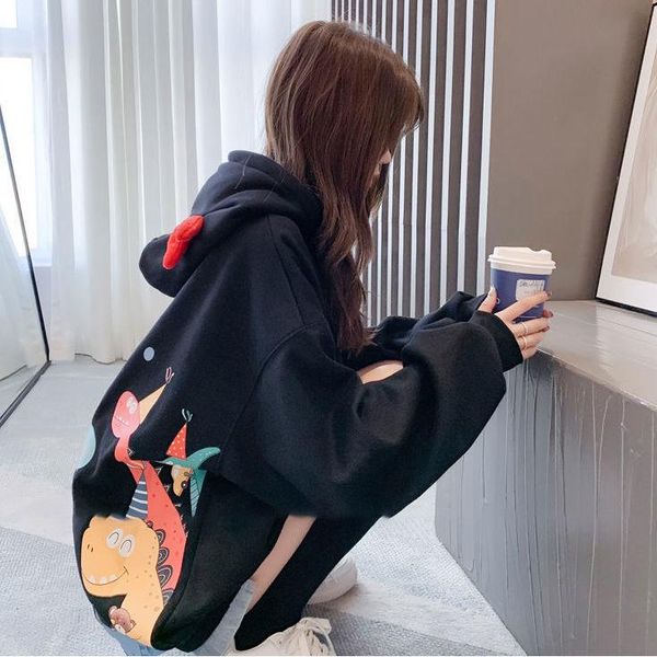 

women's jackets korean-style loose autumn and winter fashion bf lazy wind coat, Black;brown