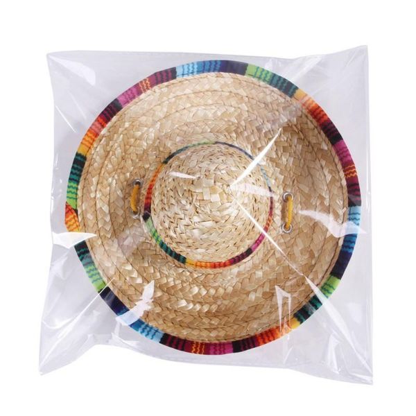 

dog apparel adjustable woven straw hat pet cats dogs foreign sunshade supply accessories