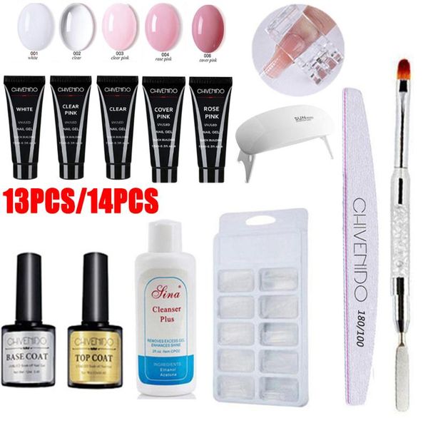 

nail gel cross-border quick extension crystal glue uv transparent removable art kits, Red;pink