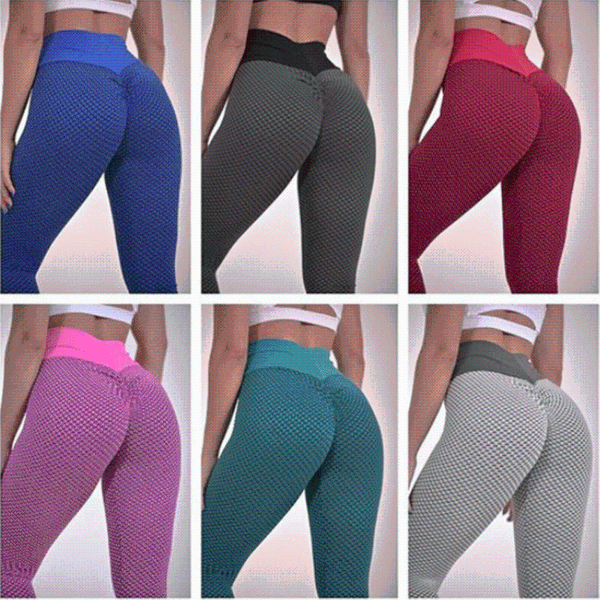 

running pants seamless fitness women leggings fashion patchwork print high waist elastic push up ankle length polyester, Black;blue