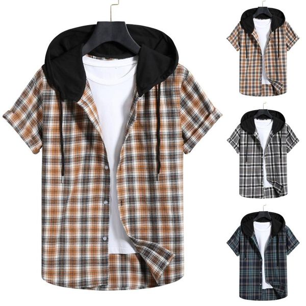 

shirts for men cotton linen printed short sleeve casual henley tie summer hawaiian shirt oversize mens men's, White;black