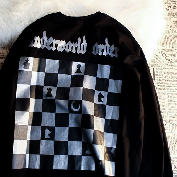 

2021 new streetwear printing korean version loose round neck pullover thickening trend youth hoodie men and women clothes, Black